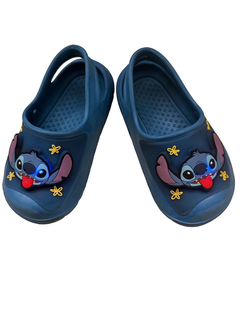 Disney Light Up Blue Kids Slip-On Sandals with Stitch Applique